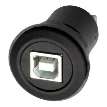 EXSYS EX-49213 Panel-Mount-Adapter USB-B Buchse zu USB-A Buchse, USB 2.0, Metallrahmen