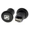 EXSYS EX-49213 Panel-Mount-Adapter USB-B Buchse zu USB-A Buchse, USB 2.0, Metallrahmen