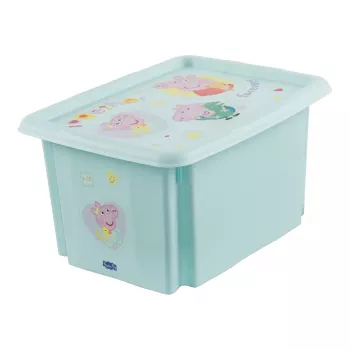 keeeper Aufbewahrungsbox karolina Peppa Pig, 15 Liter stapelbare/nistbare Box mit Deckel, PP, Aquamarin, 1 Stück 1223662433600