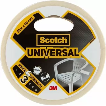 3M Scotch Universal Tape 2000 Weiß 48 mm x 25 m, 6 Rollen – Mehrzweck-PE-Folienband zum Bündeln, Befestigen, Reparieren & Versiegeln 7100205295