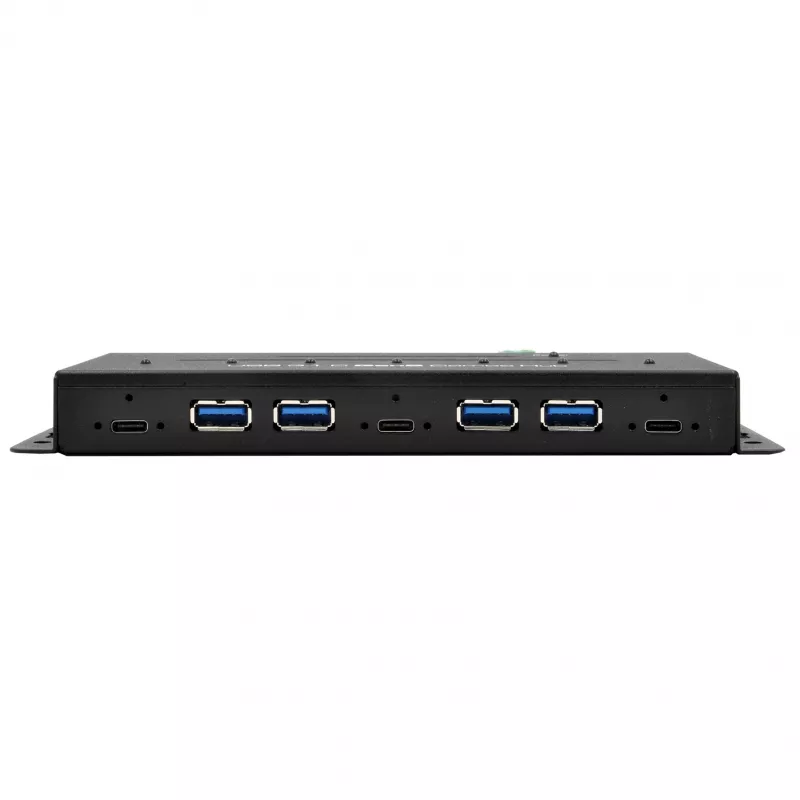 EXSYS EX-1247HMVS 7-Port USB 3.2 Gen 2 Industrie-Hub mit DIN-Schienen-Montage