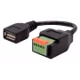 EXSYS EX-49128 USB-A Buchse auf 5-Pin Schraubklemmenblock Adapterkabel mit Drucktaster, USB 2.0, 15 cm