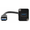 EXSYS EX-49164 USB 3.2 Gen 1 D-Typ Einbau-Adapterkabel, USB-A Stecker auf Buchse, 20 cm, Schwarz