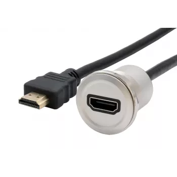 EXSYS EX-49180 Metall-Panelmontage-HDMI-Adapter, Buchse auf Stecker, 30 cm
