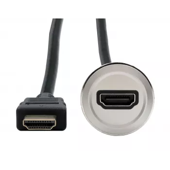 EXSYS EX-49180 Metall-Panelmontage-HDMI-Adapter, Buchse auf Stecker, 30 cm