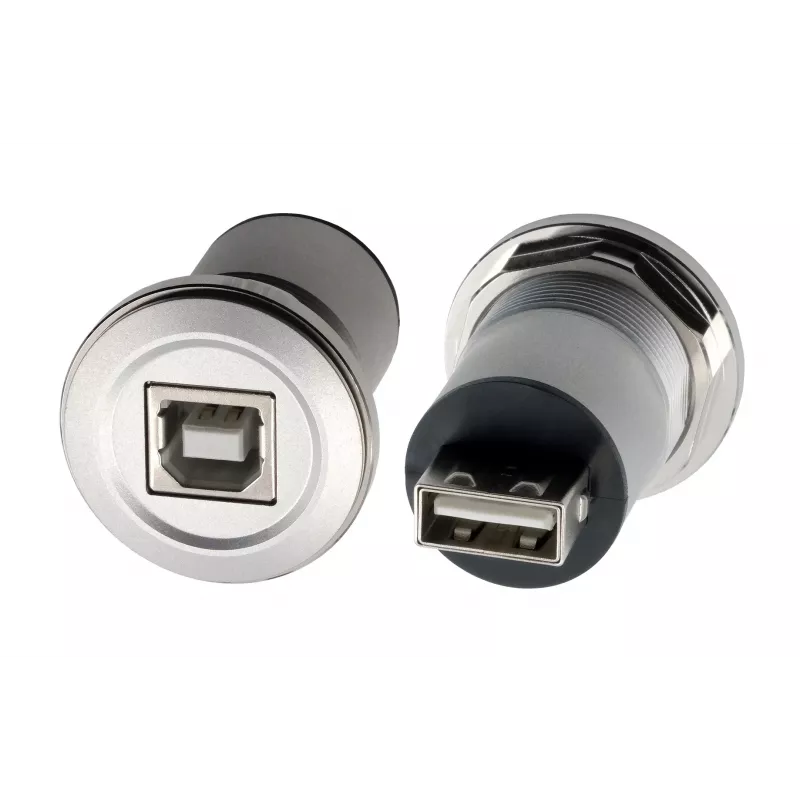 EXSYS EX-49193 Metall-Panelmontage-USB-2.0-Adapter USB-B-Buchse auf USB-A-Buchse
