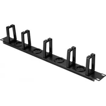 Renkforce RF-7116970 19 inch 1U drehbare Kabelmanagement-Panel mit 360° Kabelführungsfingern, Schwarz