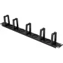Renkforce RF-7116970 19 inch 1U drehbare Kabelmanagement-Panel mit 360° Kabelführungsfingern, Schwarz