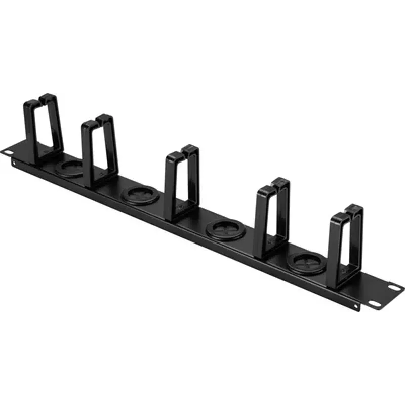 Renkforce RF-7116970 19 inch 1U drehbare Kabelmanagement-Panel mit 360° Kabelführungsfingern, Schwarz