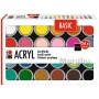 Marabu Acrylfarbe Set BASIC, 24 x 18 ml, hohe Pigmentierung, sehr hohe Lichtbeständigkeit 1210000000215