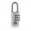 Yale YE3CB/38/131/1/S 38mm silbernes Kombinationsvorhängeschloss