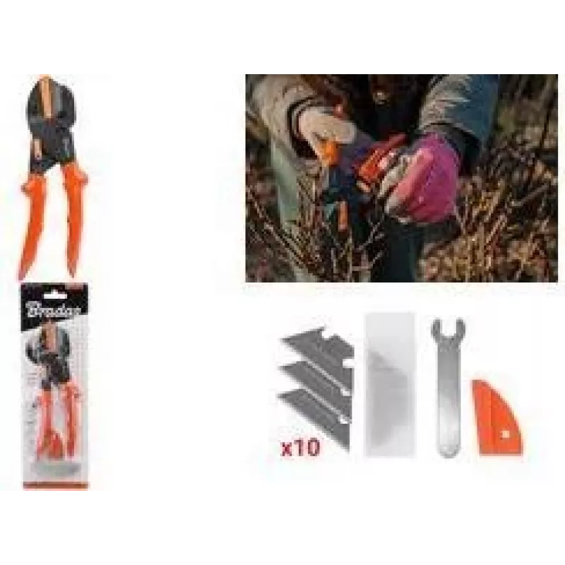 Bradas V-SERIES Multifunktions-Gartenschere mit austauschbarer Ambossklinge, Orange, 1 Stück (KT-V1)