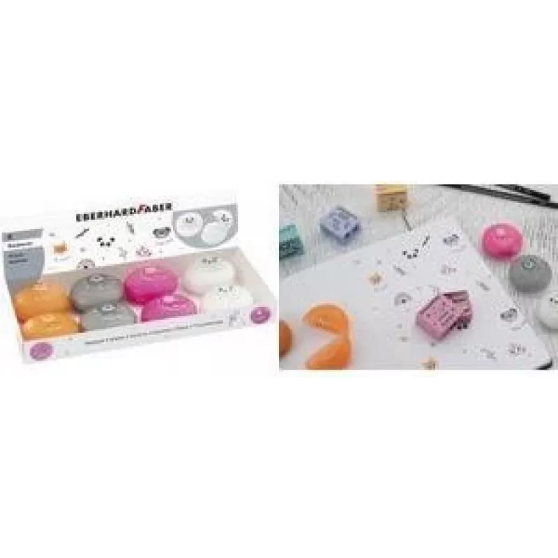 Faber-Castell Eberhard Faber Tierradiergummi-Display, 8 verschiedene Tierformen für Graphit- & Buntstifte 585419