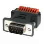 EXSYS EX-49110 DB9 Stecker auf 9-Pin Schraubklemmenblock Adapter mit Drucktaster