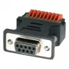 EXSYS EX-49111 9-Pin D-Sub Buchse auf 9-Pin Schraubklemmenblock Adapter mit Drucktaster, Grau