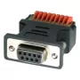 EXSYS EX-49111 9-Pin D-Sub Buchse auf 9-Pin Schraubklemmenblock Adapter mit Drucktaster, Grau