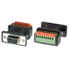 EXSYS EX-49111 9-Pin D-Sub Buchse auf 9-Pin Schraubklemmenblock Adapter mit Drucktaster, Grau