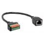 EXSYS EX-49120 RJ45 Buchse auf 8-Pin Terminalblock Adapterkabel, CAT.6, 30 cm, mit Drucktaster