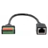 EXSYS EX-49120 RJ45 Buchse auf 8-Pin Terminalblock Adapterkabel, CAT.6, 30 cm, mit Drucktaster