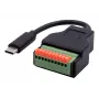 EXSYS EX-49125 USB-C Stecker auf 10-Pin Terminalblock Adapterkabel mit Drucktaster, 15 cm, USB 3.2 Gen 1