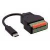 EXSYS EX-49125 USB-C Stecker auf 10-Pin Terminalblock Adapterkabel mit Drucktaster, 15 cm, USB 3.2 Gen 1