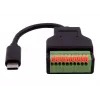 EXSYS EX-49125 USB-C Stecker auf 10-Pin Terminalblock Adapterkabel mit Drucktaster, 15 cm, USB 3.2 Gen 1