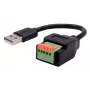 EXSYS USB-A Stecker auf 5-Pin Terminalblock Adapterkabel mit Drucktaster, USB 2.0, 15 cm EX-49129