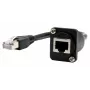 EXSYS D-Typ RJ45 Buchse auf Stecker Adapterkabel, CAT.5e, 20 cm, Schwarz EX-49159