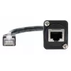 EXSYS D-Typ RJ45 Buchse auf Stecker Adapterkabel, CAT.5e, 20 cm, Schwarz EX-49159