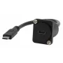 EXSYS EX-49166 D-Typ USB-C Buchse auf Stecker Adapterkabel, USB 3.2 Gen 2, 20 cm, Schwarz