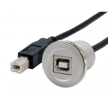 EXSYS EX-49182 USB 2.0 Einbau-Adapterkabel, USB B Buchse auf USB B Stecker, 30 cm, Metallgehäuse