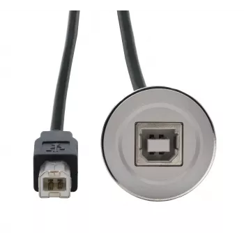 EXSYS EX-49182 USB 2.0 Einbau-Adapterkabel, USB B Buchse auf USB B Stecker, 30 cm, Metallgehäuse