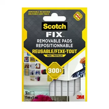 3M Scotch-Fix Montagequadrate 11 mm x 15 mm Weiß 64er-Pack 7100263372