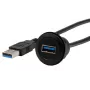 EXSYS EX-49220 USB 3.2 Gen 1 Einbau-Adapterkabel, Typ-A Buchse auf Stecker, 30 cm, Schwarz