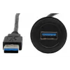 EXSYS EX-49220 USB 3.2 Gen 1 Einbau-Adapterkabel, Typ-A Buchse auf Stecker, 30 cm, Schwarz