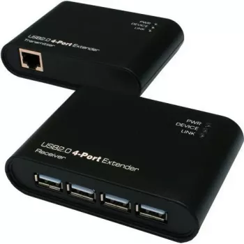 EXSYS EX-1445 Gigabit Ethernet Extender Kit über 2-Draht, 500 m, Schwarz