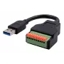 EXSYS EX-49127 USB-A Stecker auf 10-Pin Terminalblock Adapterkabel mit Drucktaster, USB 3.2 Gen 1, 15 cm