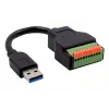 EXSYS EX-49127 USB-A Stecker auf 10-Pin Terminalblock Adapterkabel mit Drucktaster, USB 3.2 Gen 1, 15 cm