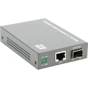 KTI Networks KGC-300 Gigabit-Ethernet-Medienkonverter, RJ45 zu SFP, Multimode/Single-Mode