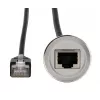 EXSYS EX-49184 Panel-Mount-Adapterkabel, RJ45 Buchse auf Stecker, 30 cm, geschirmt, Metall