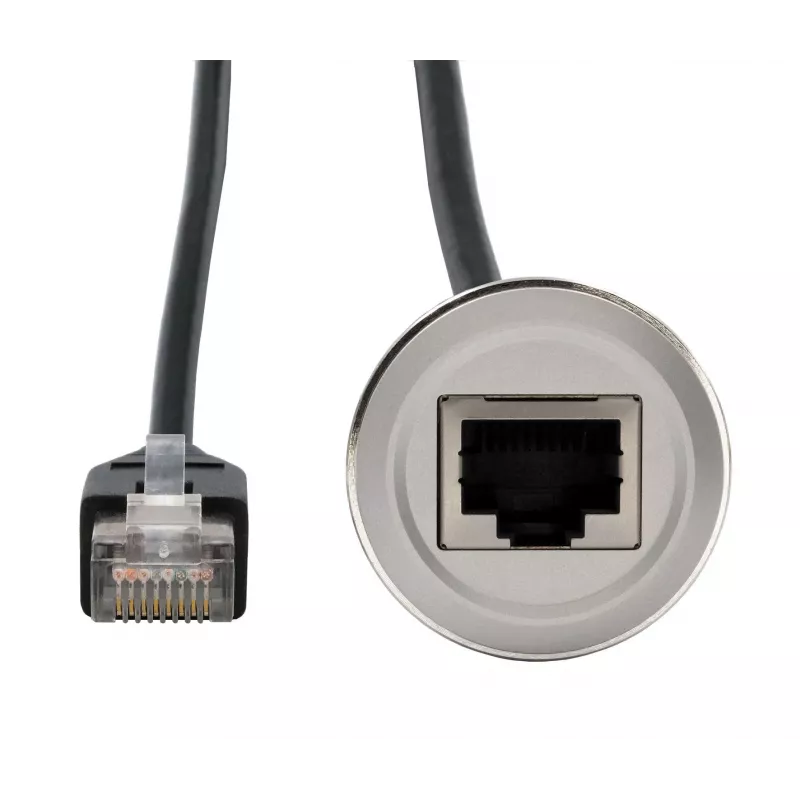 EXSYS EX-49184 Panel-Mount-Adapterkabel, RJ45 Buchse auf Stecker, 30 cm, geschirmt, Metall