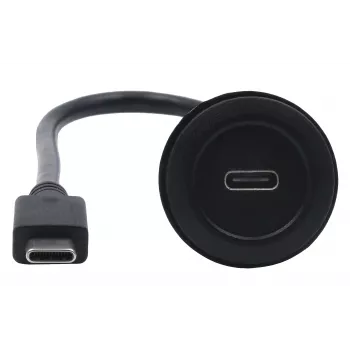 EXSYS EX-49222 USB-C Panel-Mount-Adapterkabel, USB 3.2 Gen 2, 10Gbps, 100W PD, 30cm