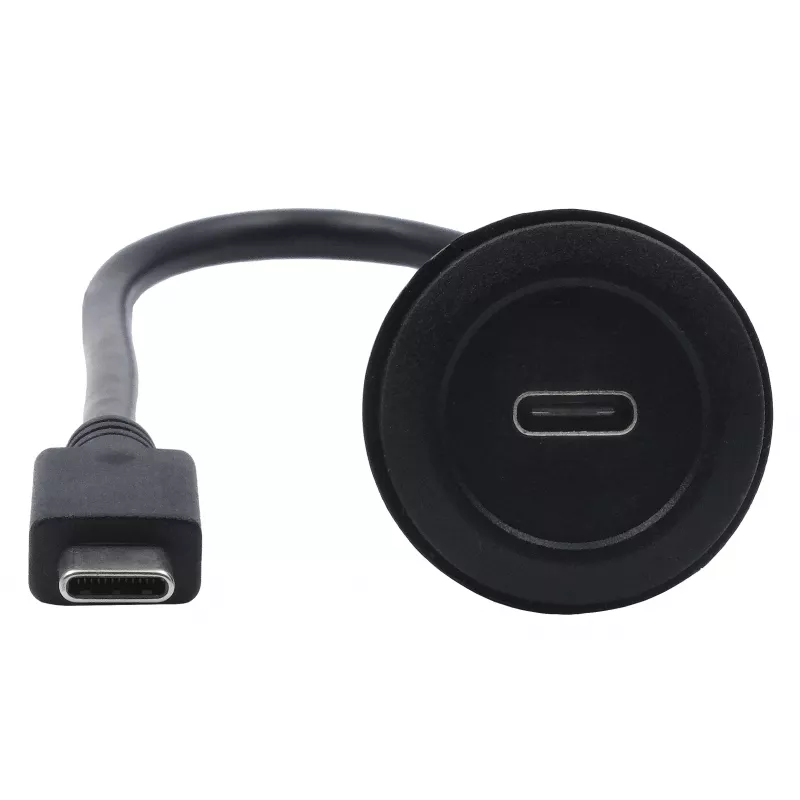 EXSYS EX-49222 USB-C Panel-Mount-Adapterkabel, USB 3.2 Gen 2, 10Gbps, 100W PD, 30cm