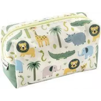 FABER-CASTELL EBERHARD FABER Jumbo Safari Federmäppchen Polyester mit großem Hauptfach, Reißverschluss, 1 Stück (577438)