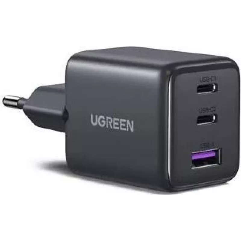 UGREEN 30W 3-Port GaN II Schnellladegerät USB-A & 2 x USB-C Schwarz (55536)