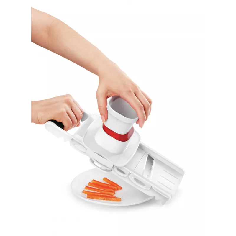 Metaltex Profi Multi-Grater Mandoline, 5 Einsätze, Weiß/Schwarz 194875084