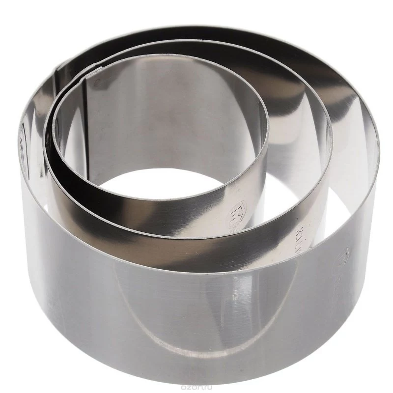 Metaltex Runde Edelstahl-Kochringe, 3er-Set, Silber, 45 mm Höhe 204536010