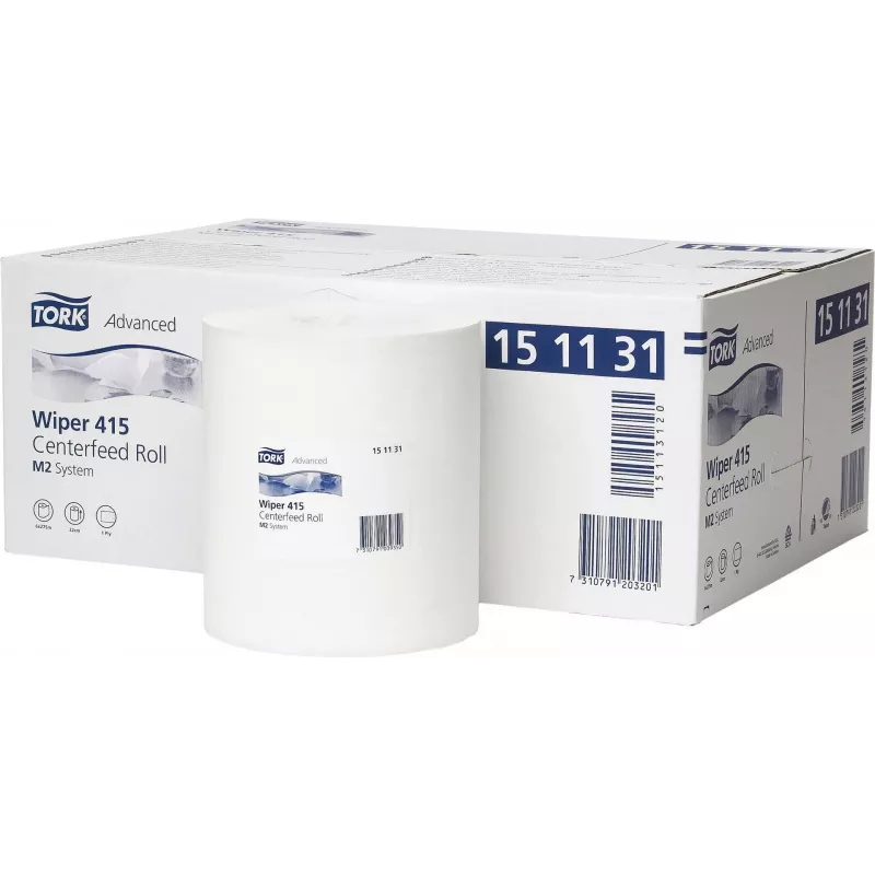 Tork Wischtuch 151131, 1-lagig, Weiß, 21,5 cm x 275 m, 6 Rollen/Pack