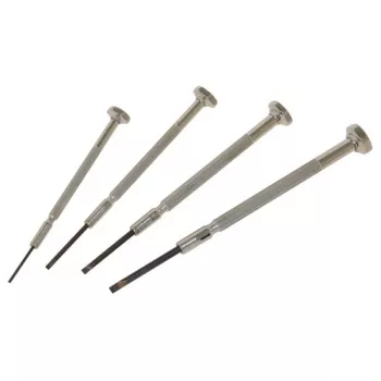C.K Tools T4852P Präzisions-Schraubendreher-Set, 4-teilig, Schlitz, 2,0/2,5/3,0/3,5 mm, Chrom-Vanadium, Zweikomponenten-Griff