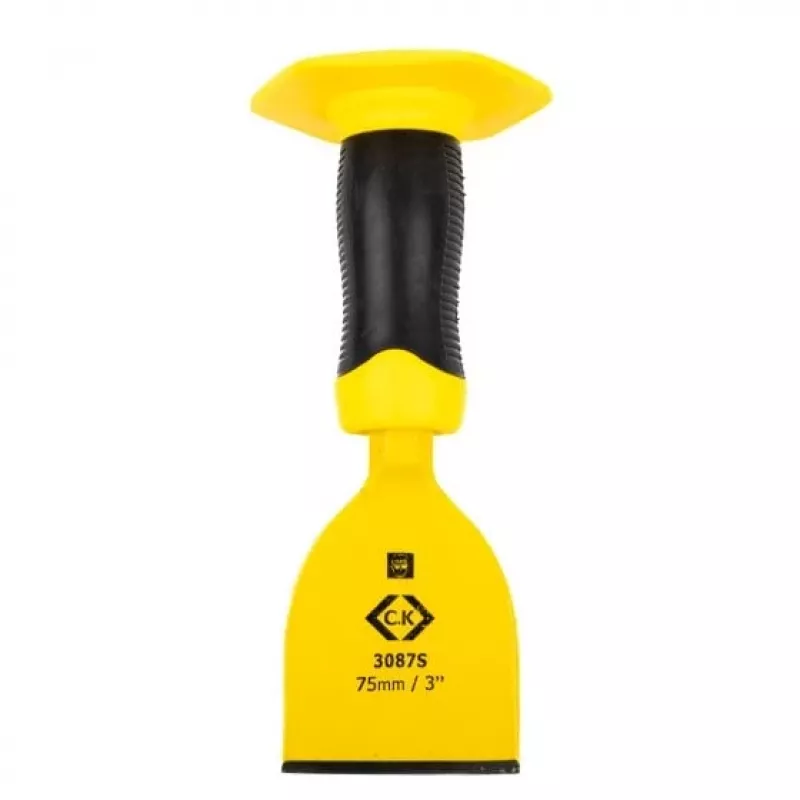 C.K Tools T3087S 3 Flachmeißel 75 mm Klingenbreite, 220 mm Länge, Sechskantschaft